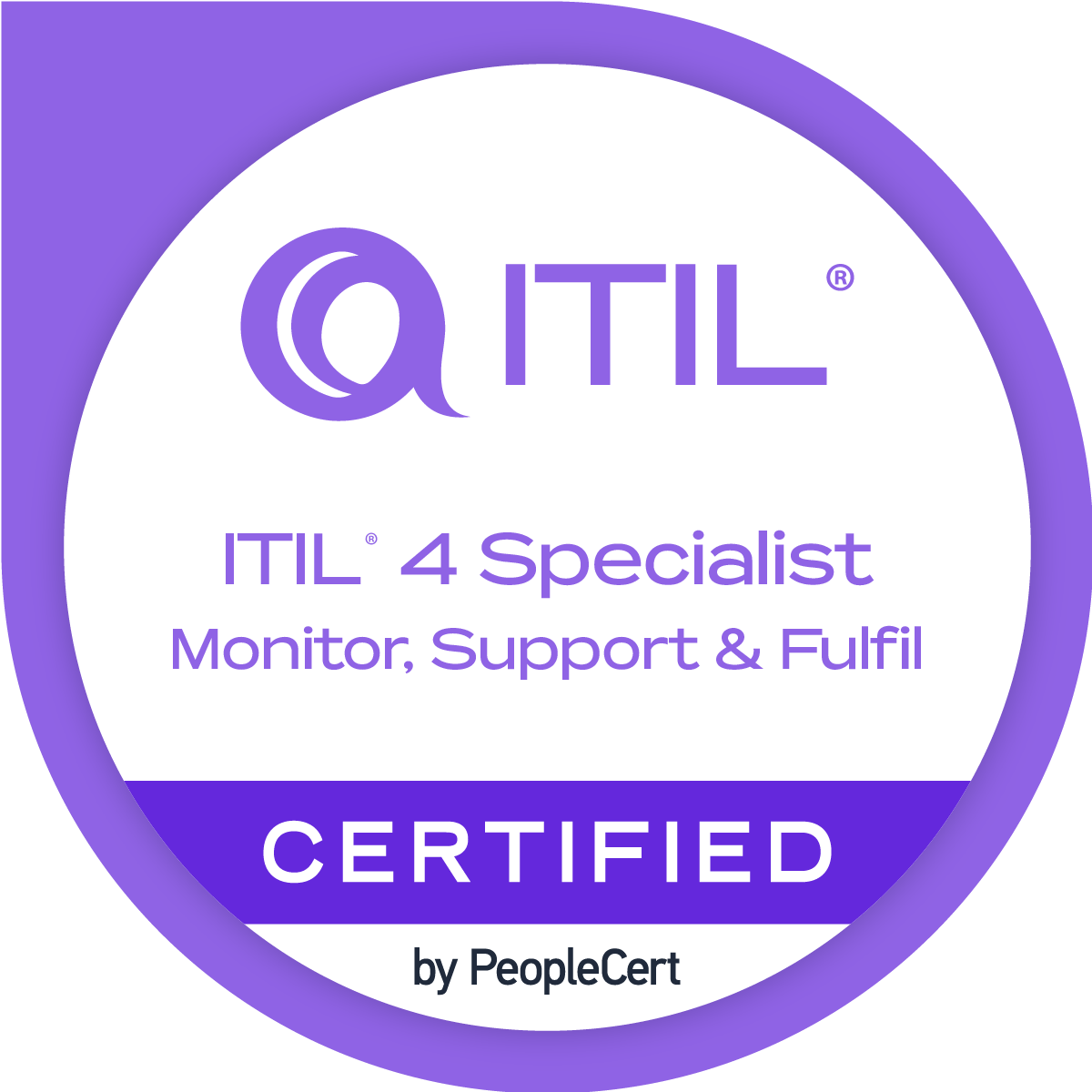 ITIL Monitor, Support and Fulfil badge